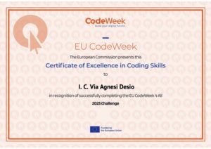 Certificato di Eccellenza CodeWeek 2025