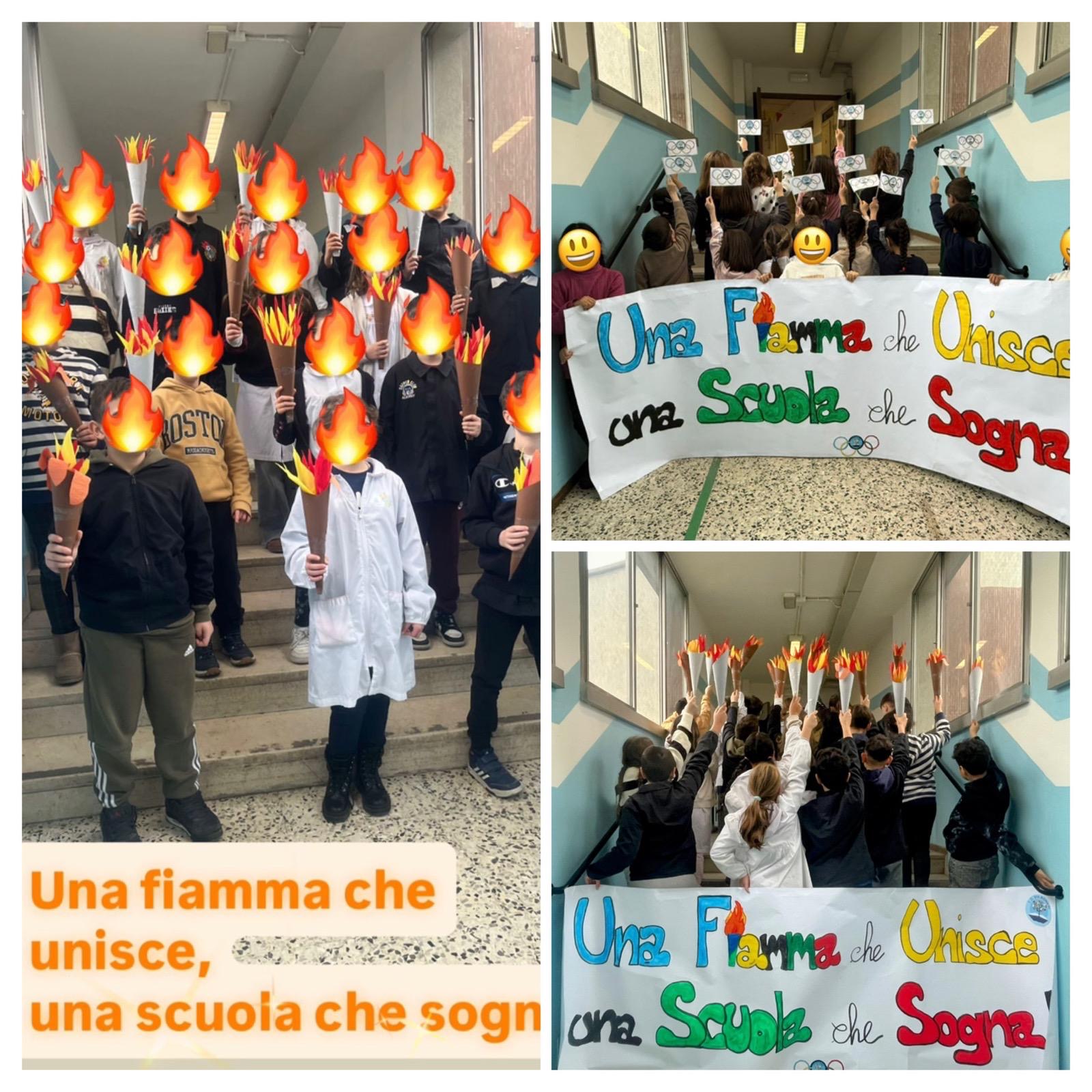 Cartellone per il passaggio della fiamma olimpica